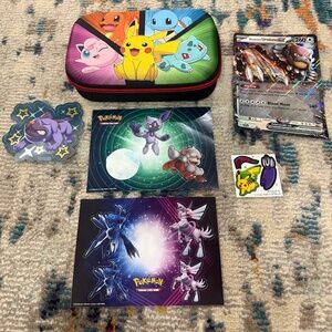 Lot of Pokemon Trading card stickers School Fabric Pencil Pen Storage Box Promo